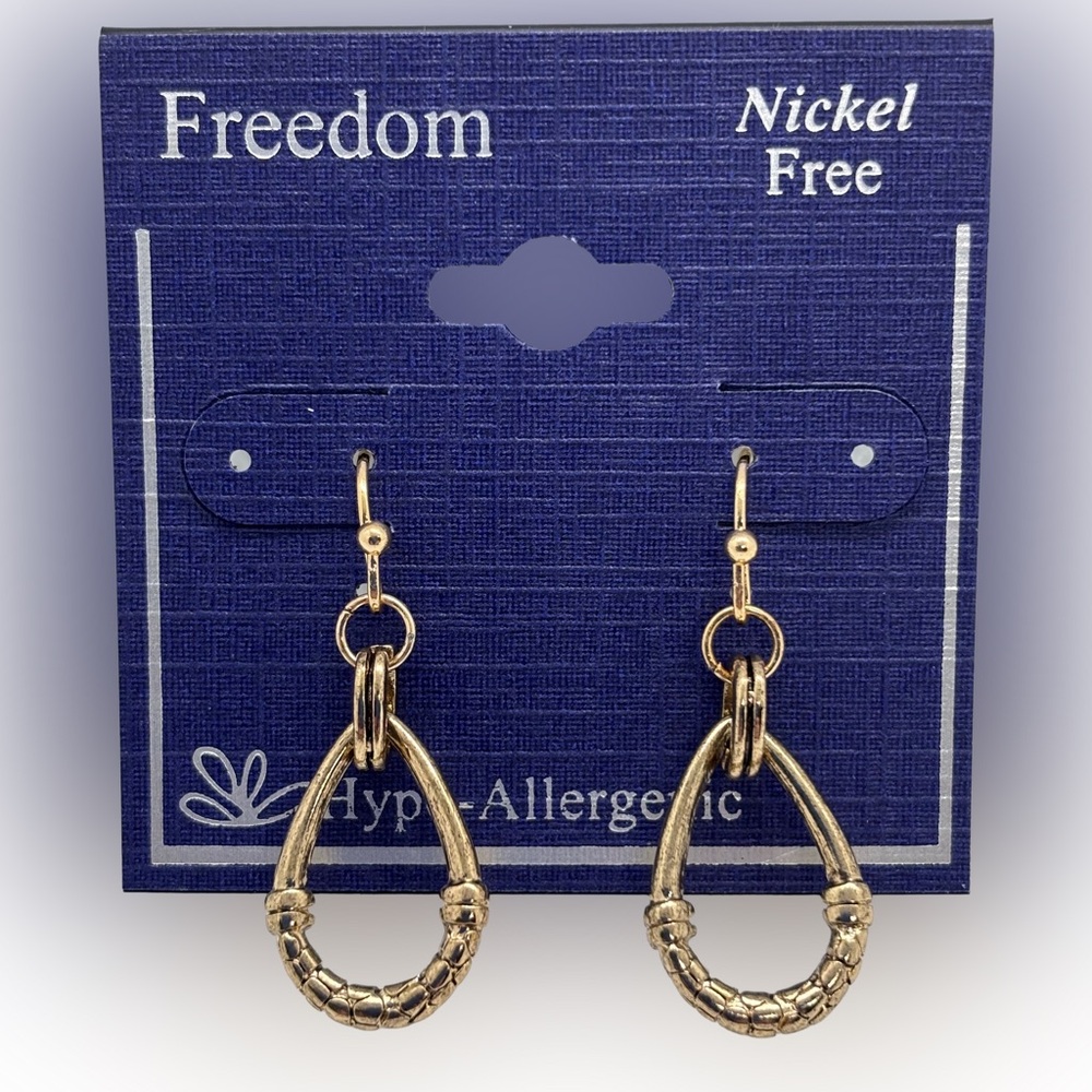 New Freedom Gold Teardrop Earrings